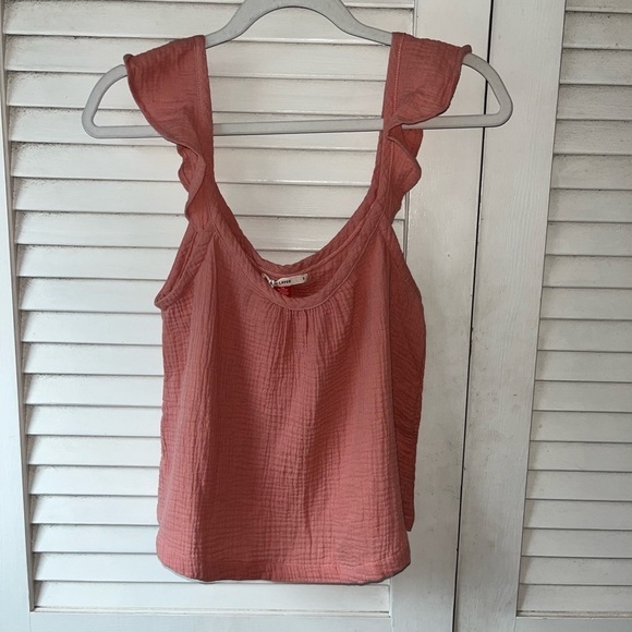 NWT Marine Layer Jude Flutter Sleeve Tank Top Rosette Pink size Small Gauzy - Picture 3 of 5